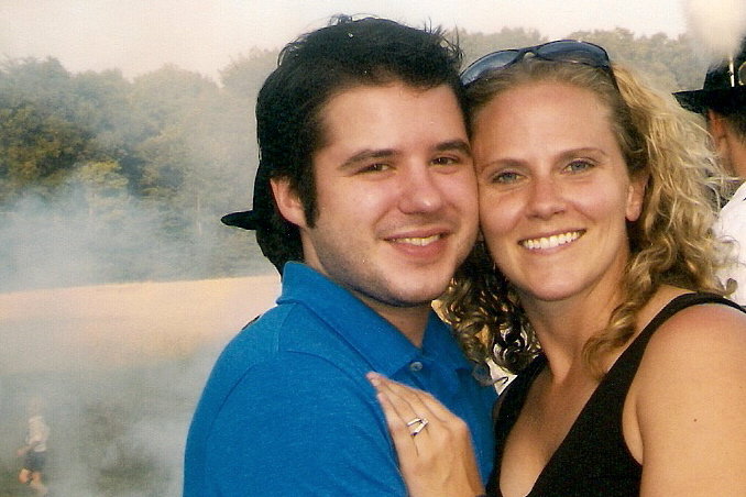 My brother Matt and sister-in-law Dyane celebrating their engagement at the Sonnenwendfeier party, June 2010. 